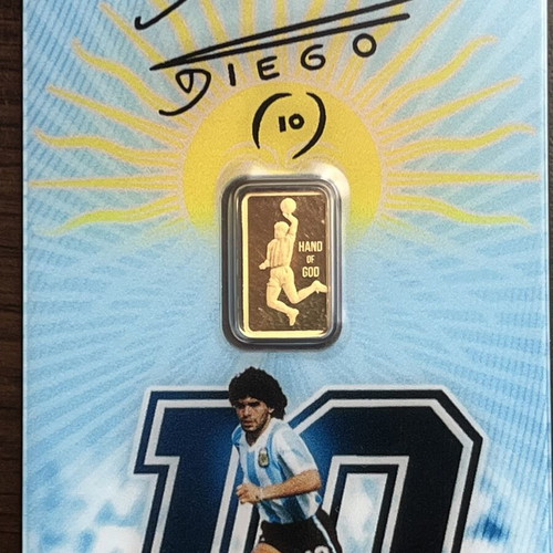 Gold bar “Hand of God” Diego Maradona