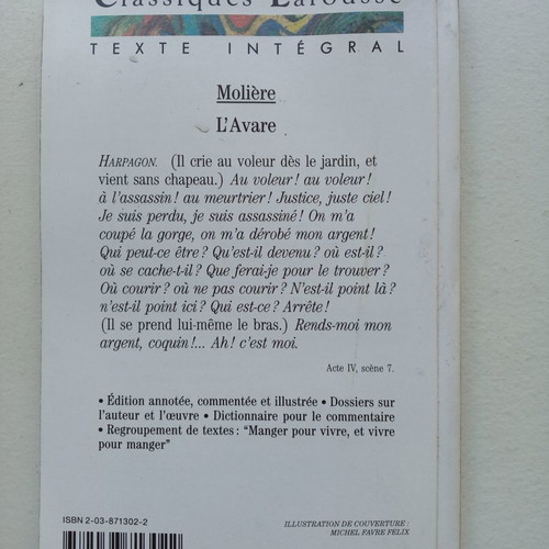 L'avare by Molière used book in Greek