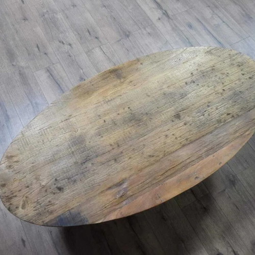 Oak coffee table with metal legs new
