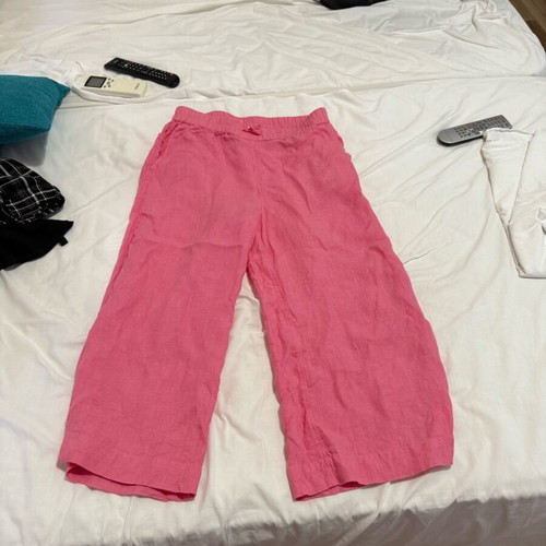 Linen pants size 38 new, pink, 100% linen