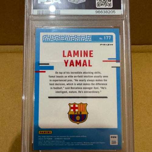 Lamine Yamal 2023-24 Donruss FIFA Optic Holo RC PSA 9 Mint Rookie Card