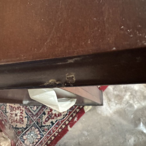 Wooden Study Desk like new with 2 drawers and protective glass