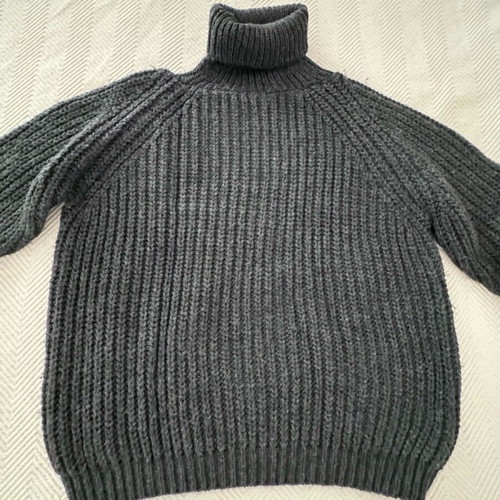 Ckontova knitted turtleneck sweater women gray new one size