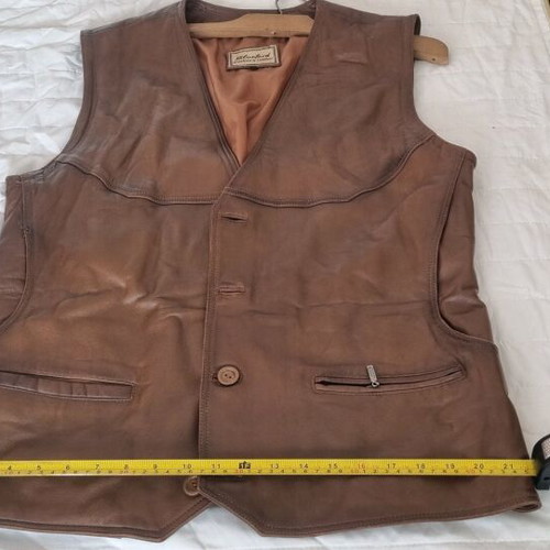 Men's leather vest XL like new, brown