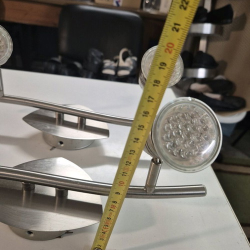 Bright Night double spot wall-ceiling light used, chrome metal GU10