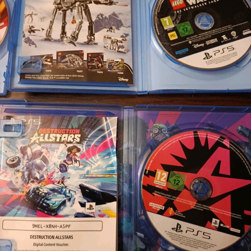 PS5 game pack with Lego Star Wars, W2K22 and Destruction Allstars, like new