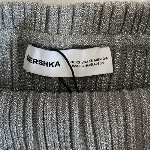 Bershka silver strapless top like new, XS