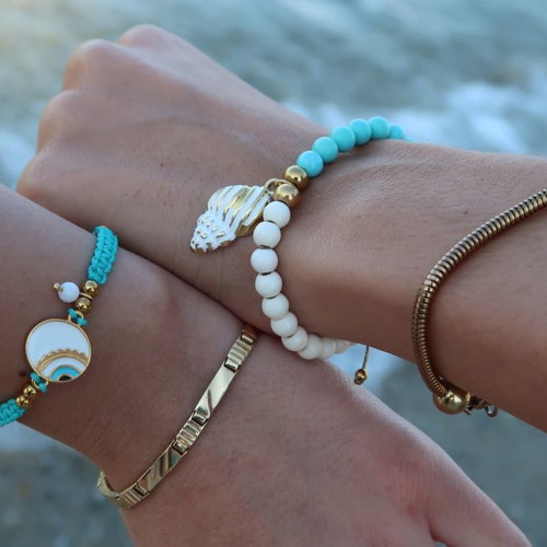 Summer bracelets new with macrame and semi-precious stones