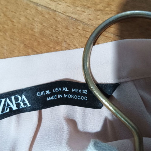 Zara pink boho shirt with ruffles new, size XL