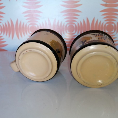 Ceramic Coffee Cups souvenir from Pelion like new, vintage