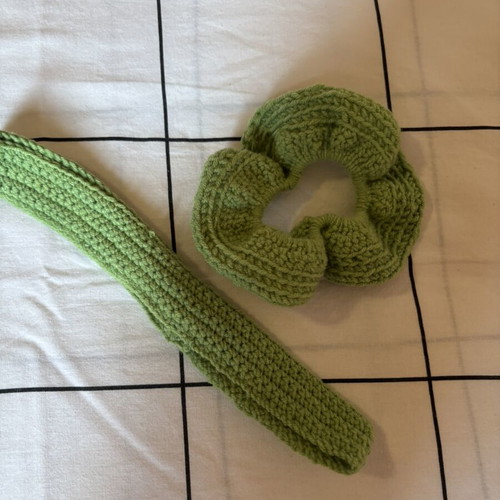 Handmade Crochet Beach Top Set Size S Green