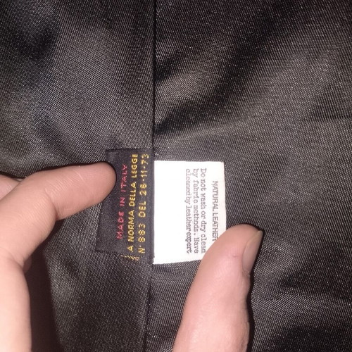 Genuine Italian leather jacket with cream shearling, Vera Pelle