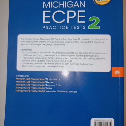 Michigan ECPE Practice Tests Book 2 Teacher's Book like new