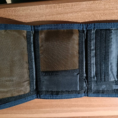 Blue wallet like new with scratch fastener