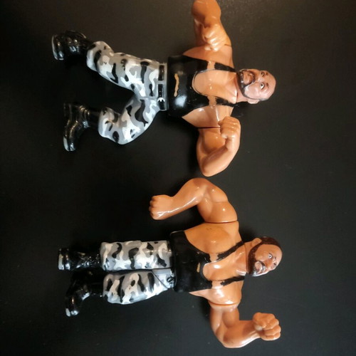 WWF Bushwhackers collectible figures used, pack of 2 with movable parts