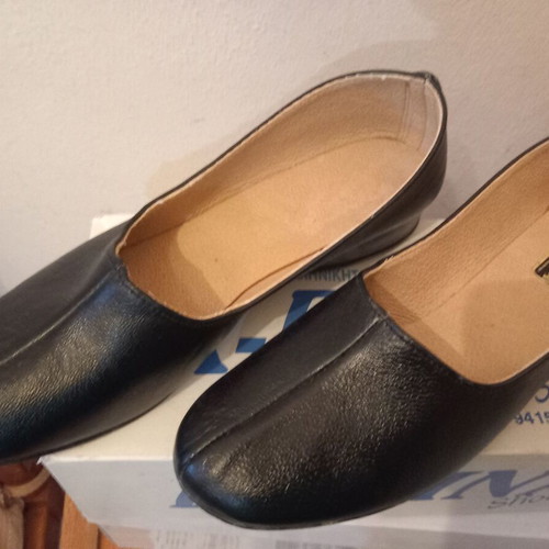 Moccasins size 39, black leather, anatomical shoes