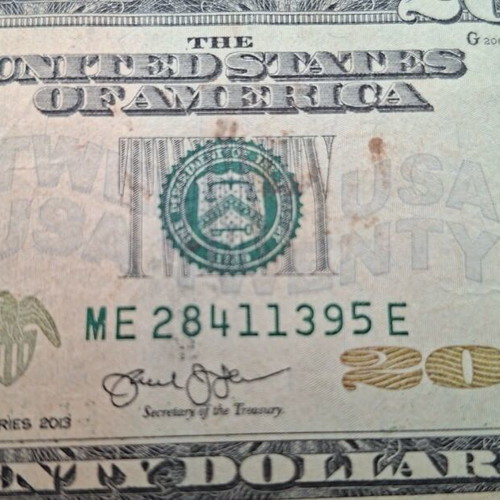 American dollars used 20 dollars 20013