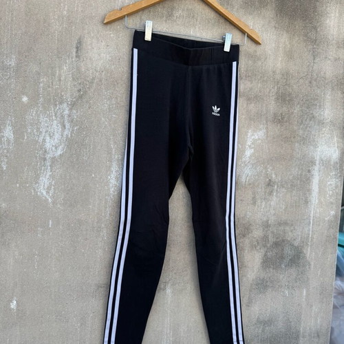 Adidas leggings used, size S, black with white stripes