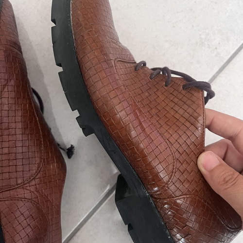 Leather shoes used, brown, size 38