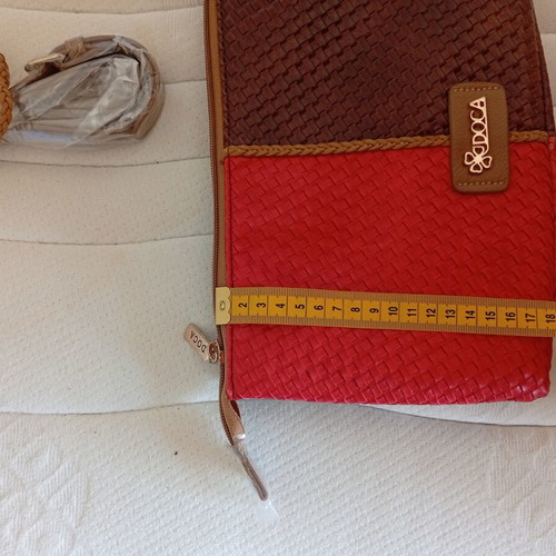 Doca shoulder bag new, spacious brown and red