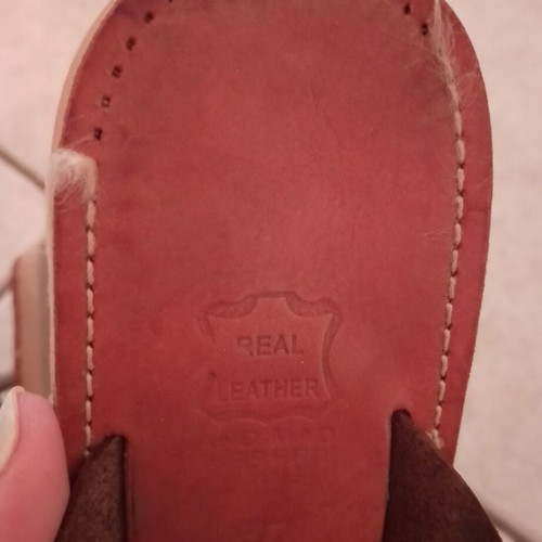 Leather sandals flip-flops size 37 used, brown