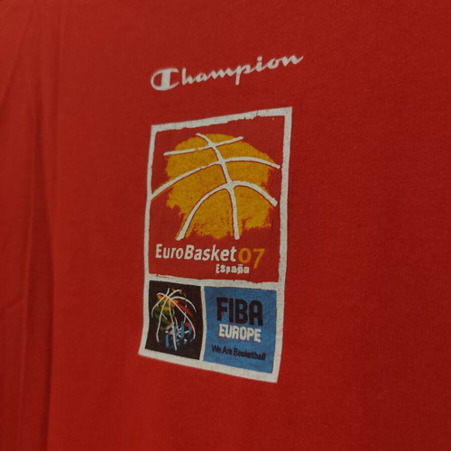 T-shirt EuroBasket Spain 2007 Champion red size L used