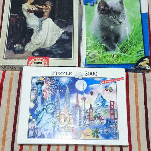 Educa Puzzle Queen Bianca 1500 pieces, Blatz Puzzle Historic Sights 2000 pieces, used