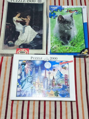 Educa Puzzle Queen Bianca 1500 pieces, Blatz Puzzle Historic Sights 2000 pieces, used