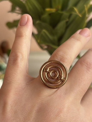 Folli Follie ring pink gold with concentric circles like new