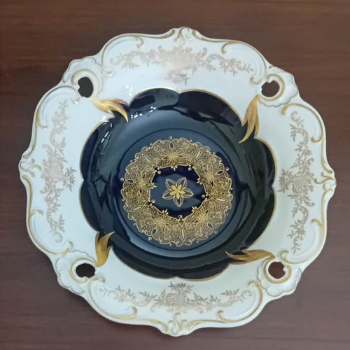 Weimar Cobalt Vintage Porcelain Large Platter like new, 32cm