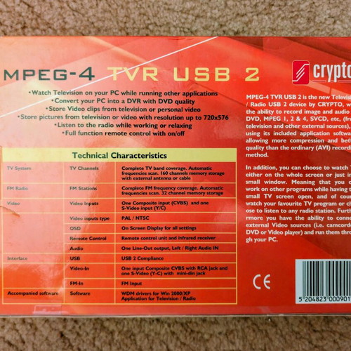 Crypto TVR USB 2 Συσκευή Τηλεόρασης και Ραδιοφώνου σαν καινούργια