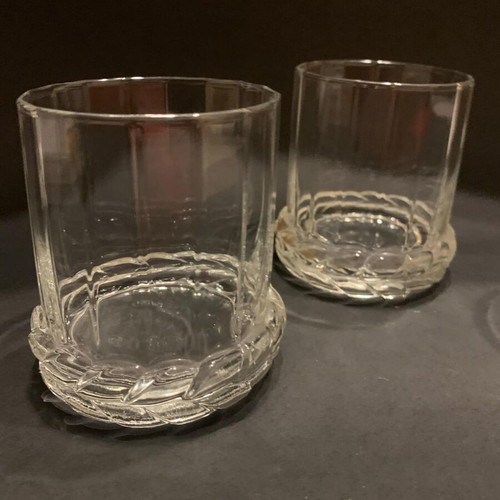 Set of 3 crystal whiskey glasses like new