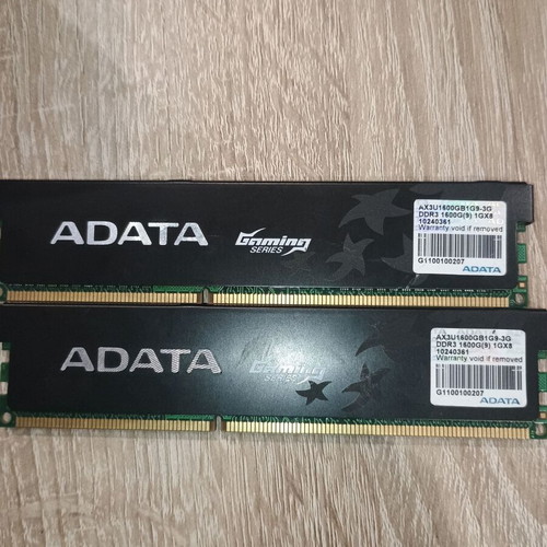 ADATA Gaming Series DDR3-1600G RAM like new, 2x1GB