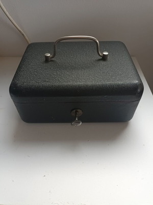 Vintage metal cash box used