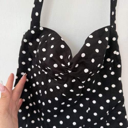 Zara Polka Dot Top New, Size S, Black and White