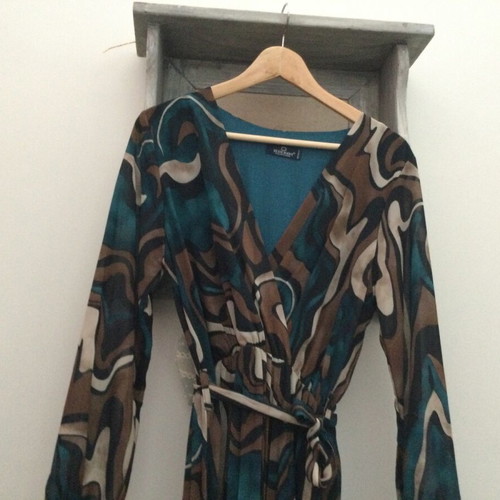 Midi wrap dress pleated like new, multicolor Blue Joint