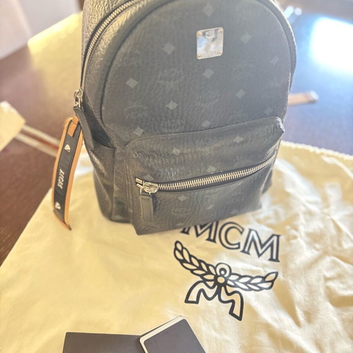 MCM backpack used, black and beige