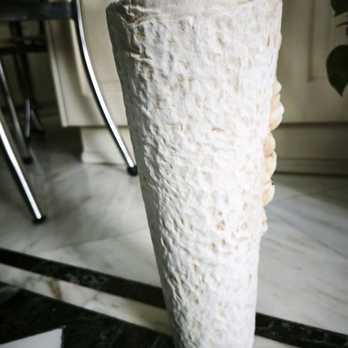 Vintage handmade Italian vase Valeria Gils like new with embossed lily design