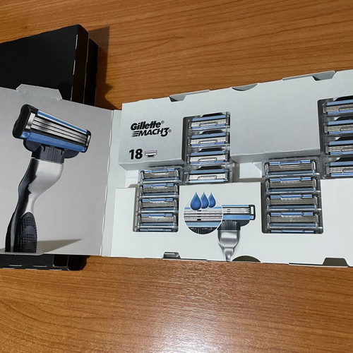 Gillette Mach3 Replacement Blades New, 18 pcs with 3 Blades