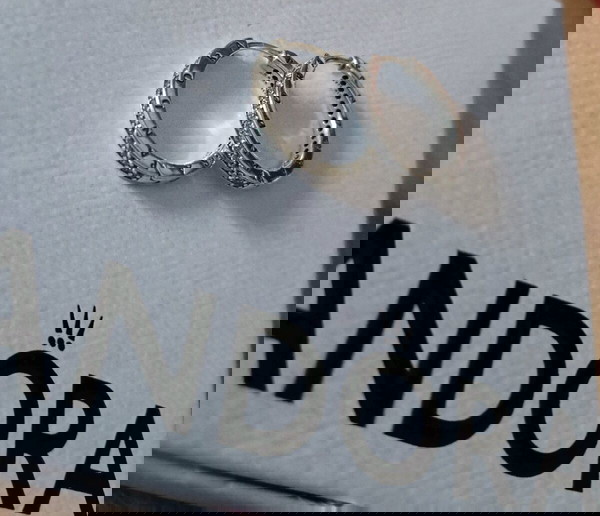 Pandora κρίκοι σκουλαρίκια με zircon.