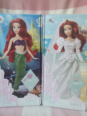 Disney Store Ariel Doll Set with Classic and Wedding Ariel