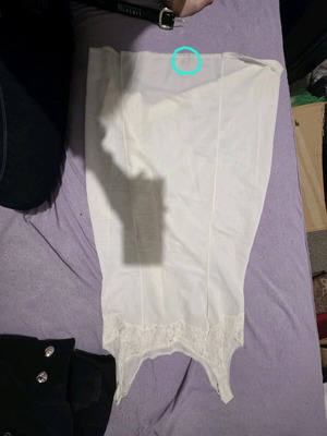 White nightgown size S used with small stain