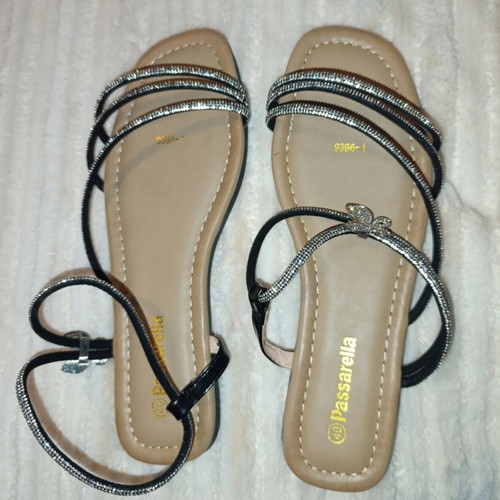 Passarella flat sandals with rhinestones size 40 new