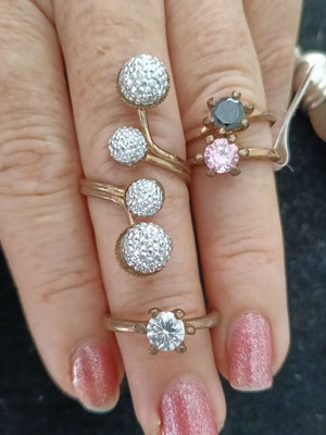 Set of 10 gold and silver jewelry pieces