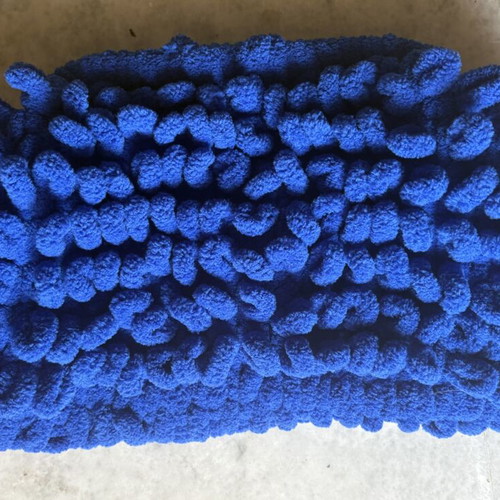 Handmade women's knitted handbag blue