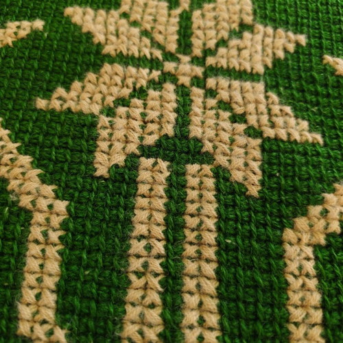 Traditional wool knitted blanket used 180x210 cm handmade