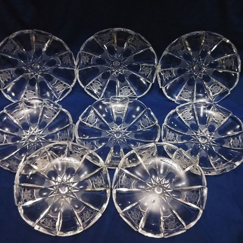 Lausitzer Bleikristall Germany 40'-60' set of 8 cake plates new