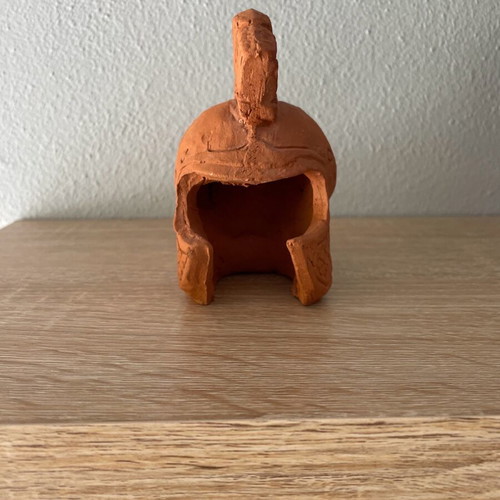 Ancient clay helmet in excellent condition