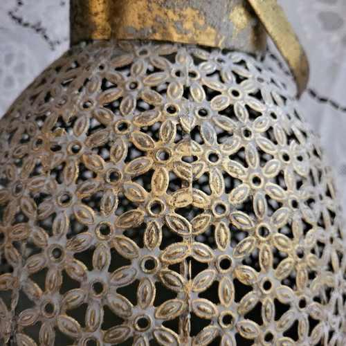 Metal lantern like new for tealight or flower vase