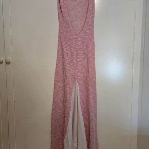 Madame Shou Shou dress like new, mako fabric, white and pink